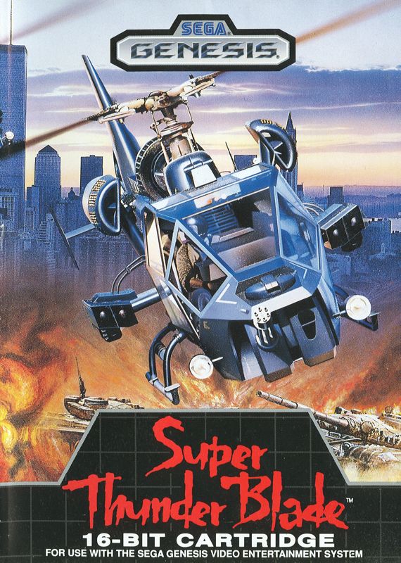Super Thunder Blade box art for Sega Mega Drive
